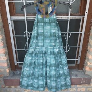 Rachel Roy green halter strappy back sundress 6